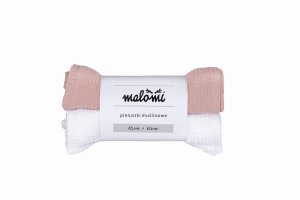 Pieluszki muślinowe white/dusty pink