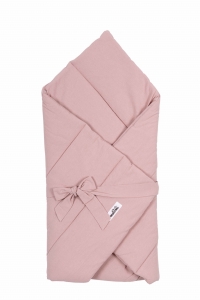  Kołderka s/rożek niemowlęcy washed cotton dusty pink