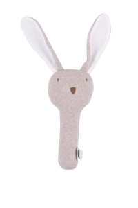 Grzechotka królik organic fleece beige melange
