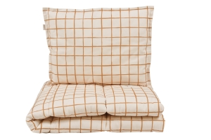 Pościel bawełniana z wypełnieniem camel check