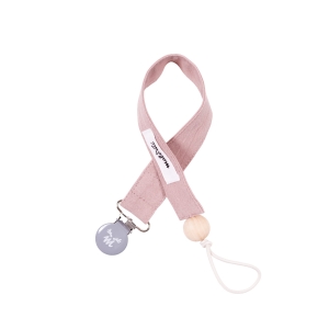 Zawieszka so smoczka washed cotton dusty pink