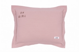 Poduszka washed cotton dusty pink