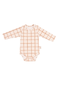 Body długi rękaw organic camel check