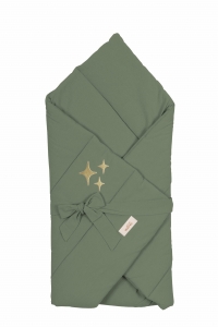  Kołderka s/rożek niemowlęcy washed cotton forest green