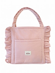 Torba shoper z falbanką pink