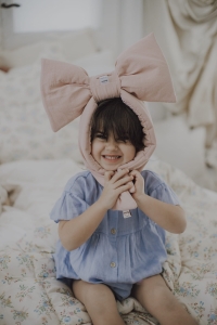 Kokarda dekoracyjna washed cotton pink